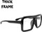 4E's Novelty Black Oversized Thick Glasses – Non-Prescription Clear Lens Square Frame, Fake Huge Nerd Eyewear for Adults & Kids, Vector Velma Costume, Halloween, Cosplay & Retro Fashion Accessories